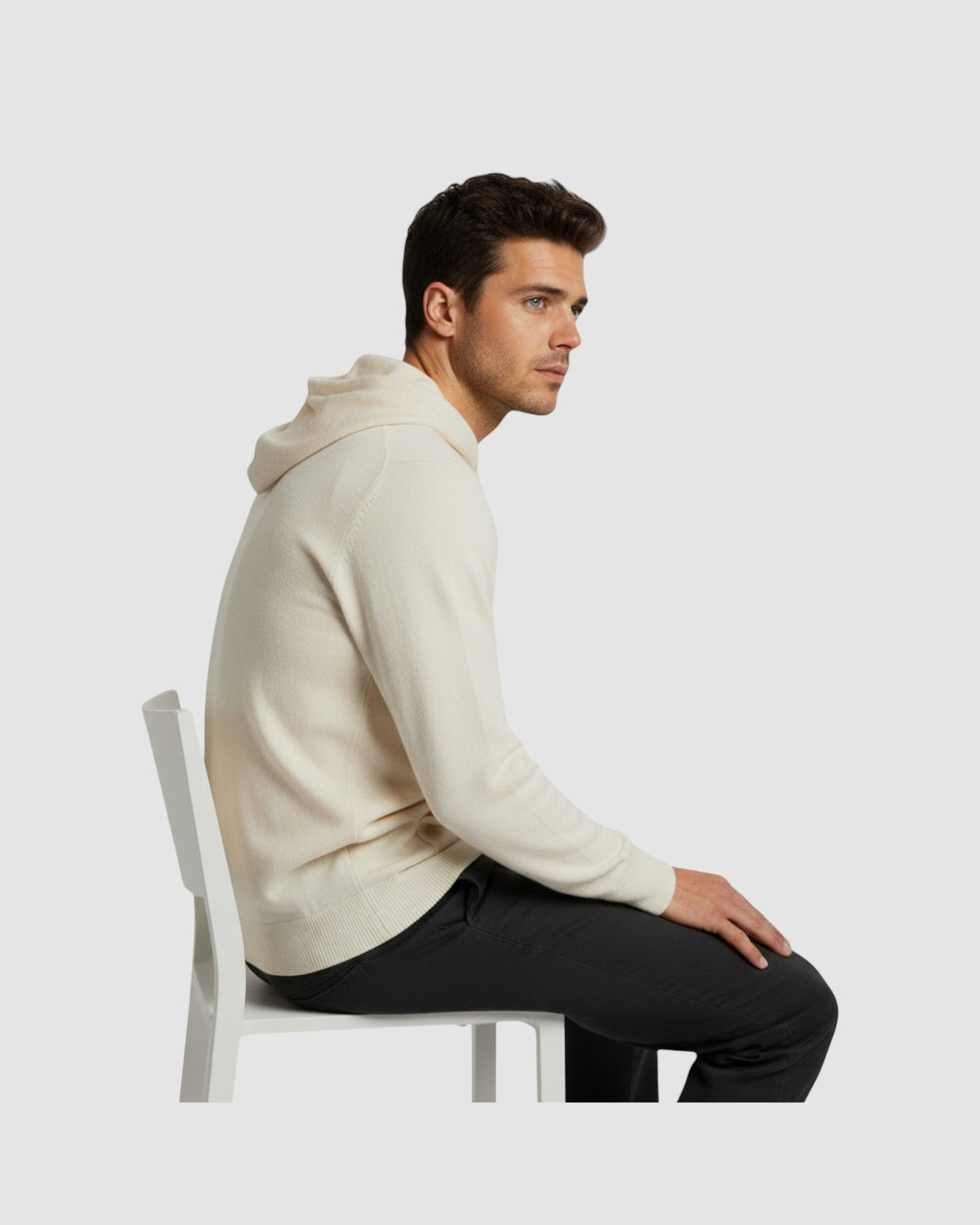 Herren Hoodie aus Merinowolle mit Kapuze, Bild 6