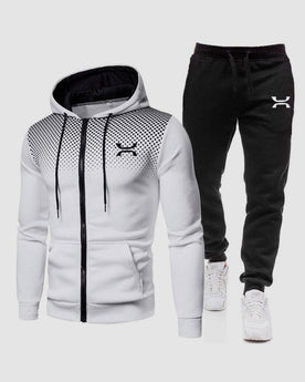 Herren Trainingsanzug mit Hoodie, 2-teilig in Weiß