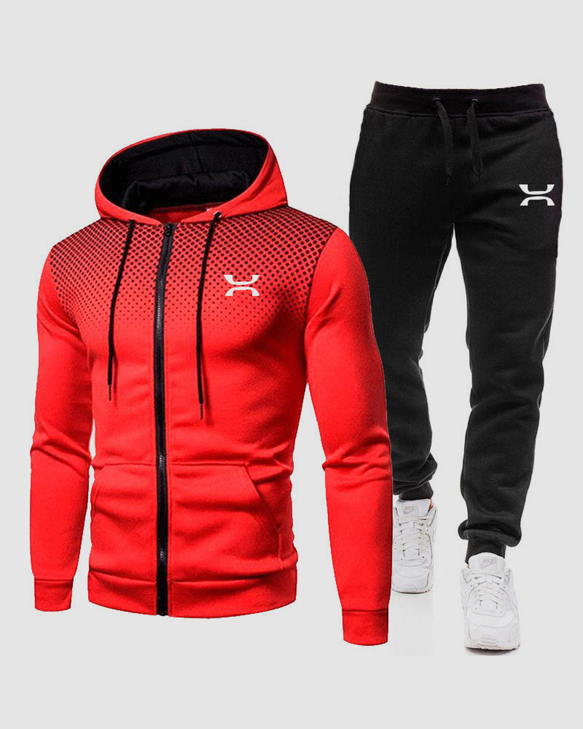Herren Trainingsanzug mit Hoodie, 2-teilig in Rot