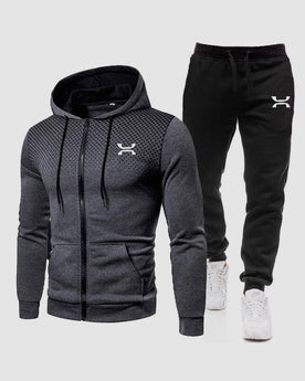 Herren Trainingsanzug mit Hoodie, 2-teilig in Dunkelgrau