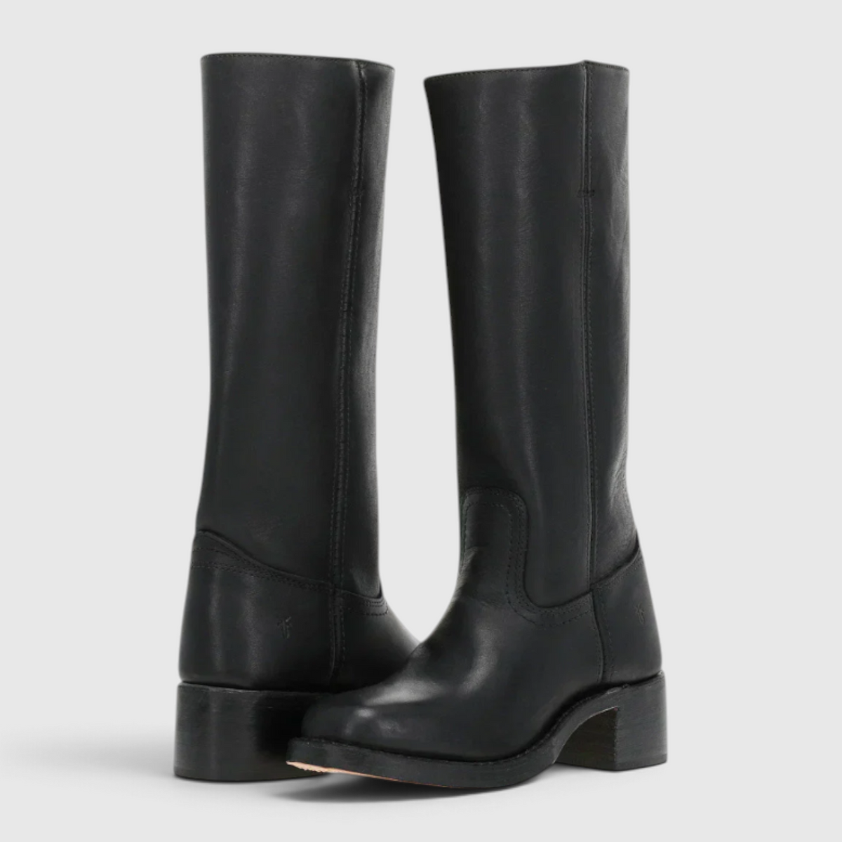Women's Knee-High Leather Boots with Heel