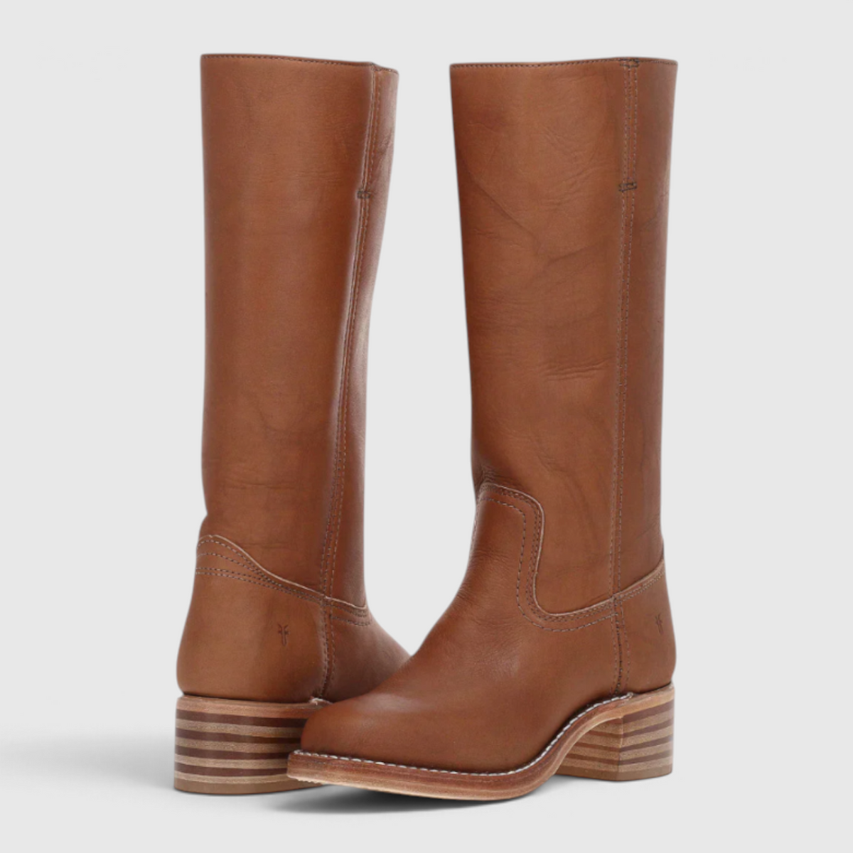 Women's Knee-High Leather Boots with Heel