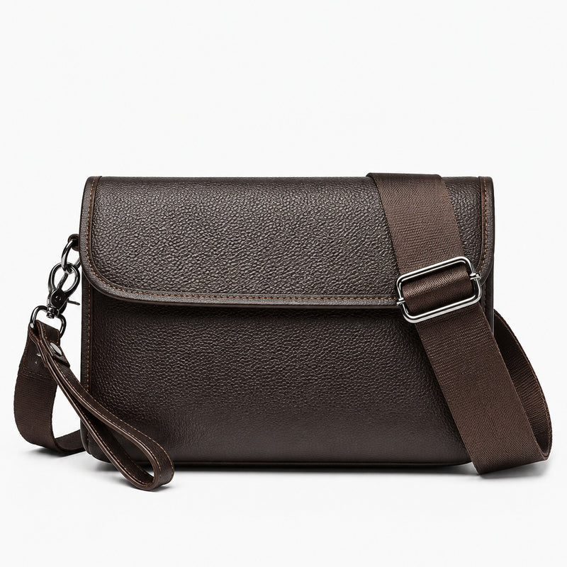 Herren Messenger- und Handgelenktasche – Braun