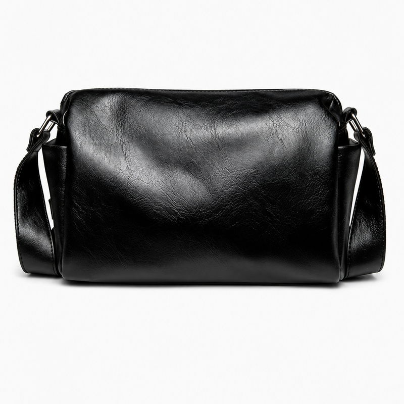 Rechteckige Herren Crossbody-Umhängetasche – Schwarz