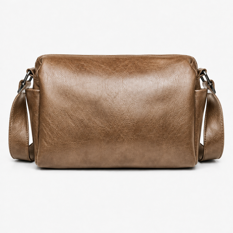 Rechteckige Herren Crossbody-Umhängetasche – Braun