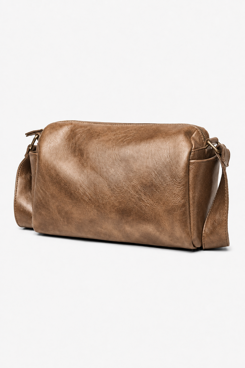 Rechteckige Herren Crossbody-Umhängetasche – Braun