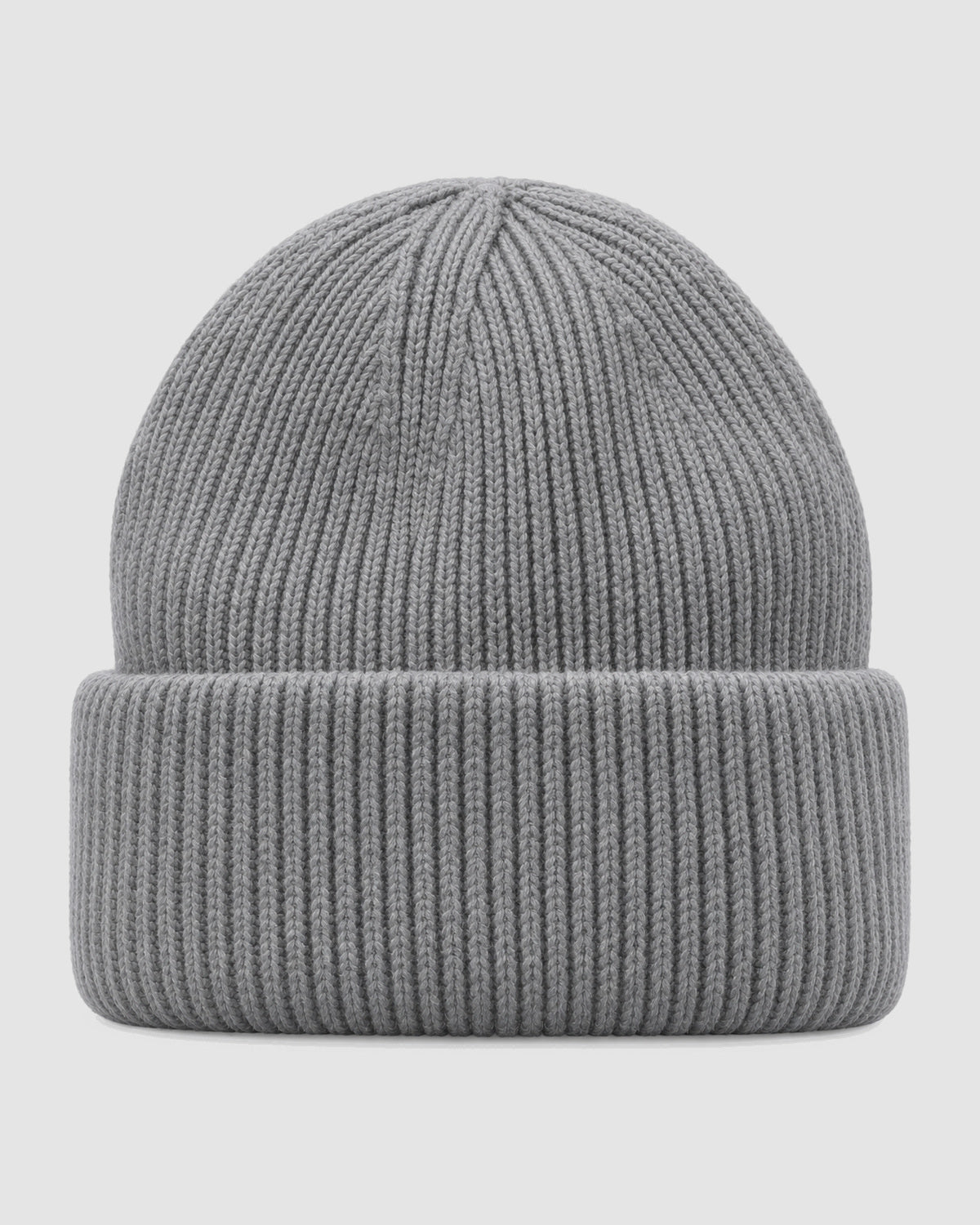 Wintermütze mit Rippstrick und Umschlag in Grau
