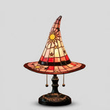 Hexenhut-Glasmalerei-Lampe - Handgefertigtes Warmlicht