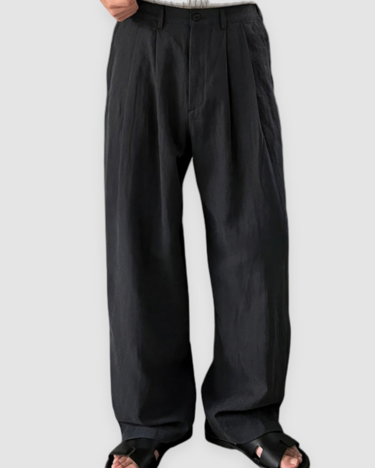 Herren Leinenhose mit weitem Bein, luftig, Bild 1