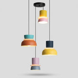 Nordische Metall LED Pendelleuchte Macaron Etagenschirm