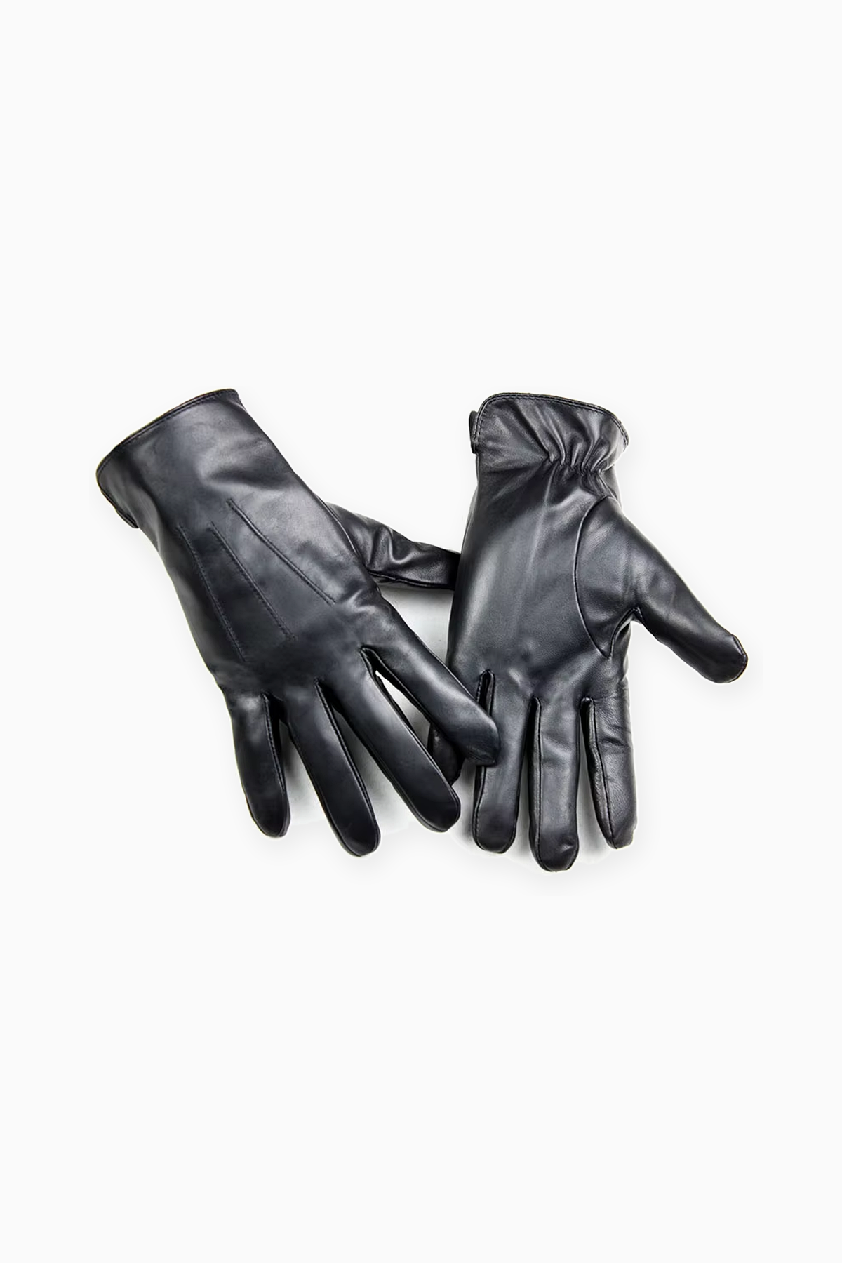 Herren Handschuhe in Schwarz mit gerafftem Handgelenk