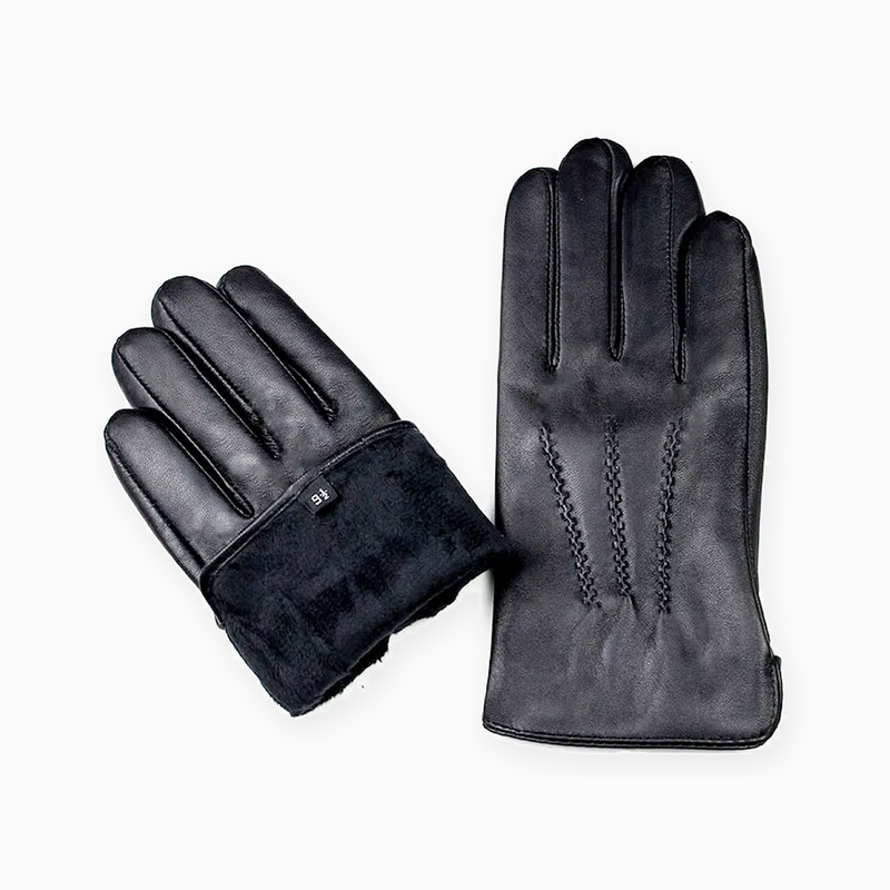 Herren Handschuhe in Schwarz mit weichem Bündchenabschluss
