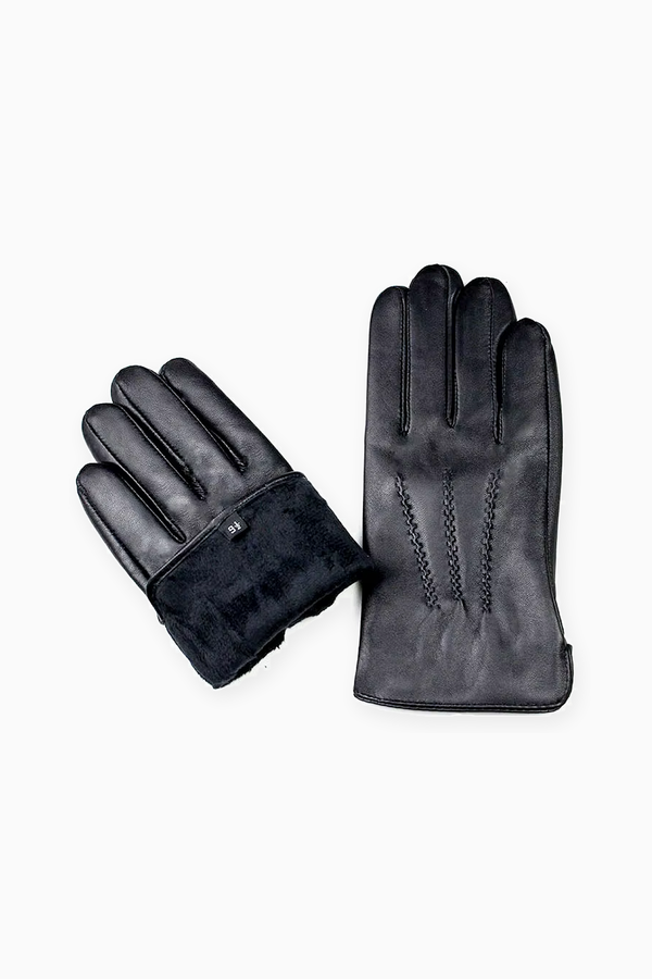 Herren Handschuhe in Schwarz mit weichem Bündchenabschluss