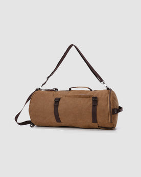 Herren Reisetasche aus Canvas, auch als Rucksack – Kaffeebraun