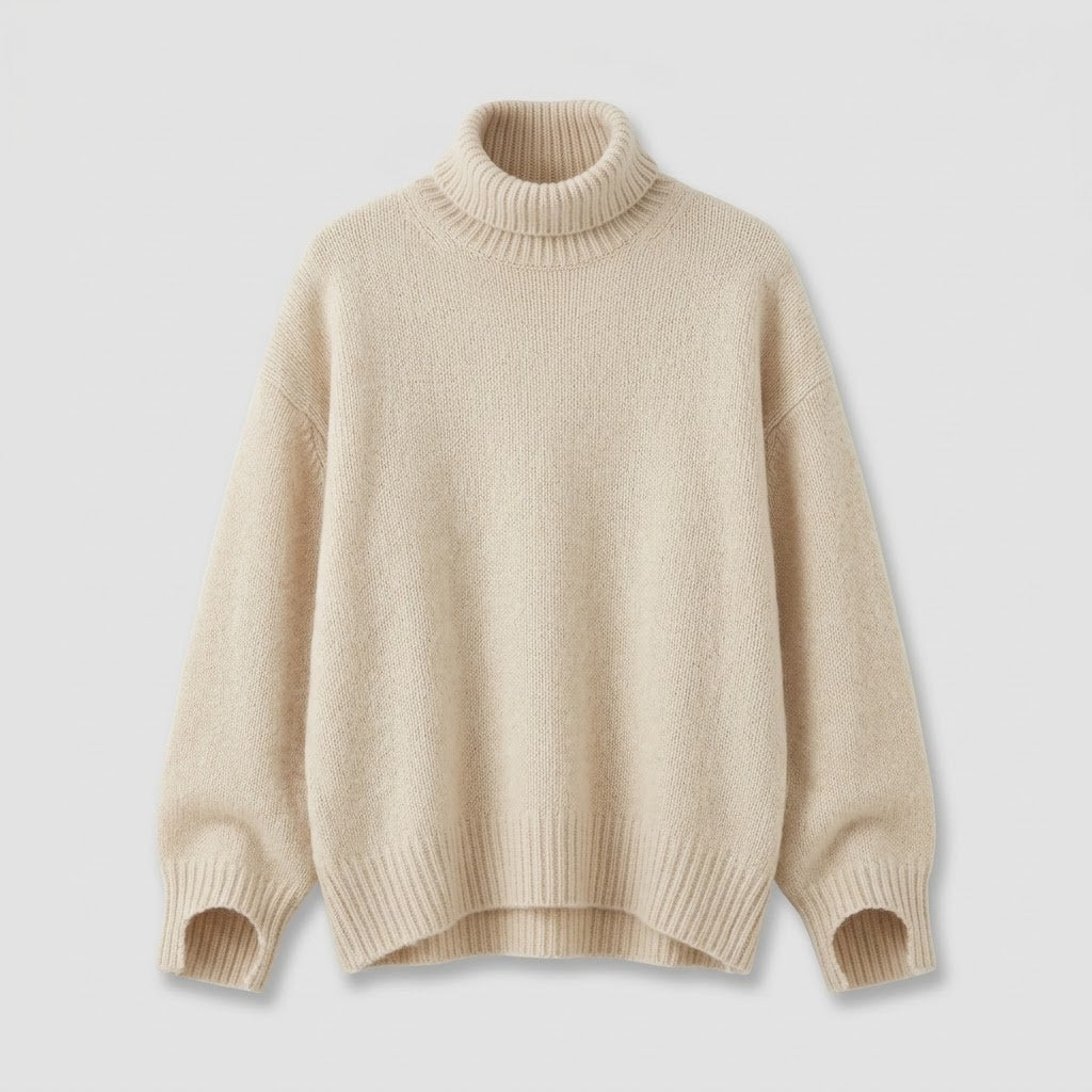 Women's Cashmere Sweater with Turtleneck Collar