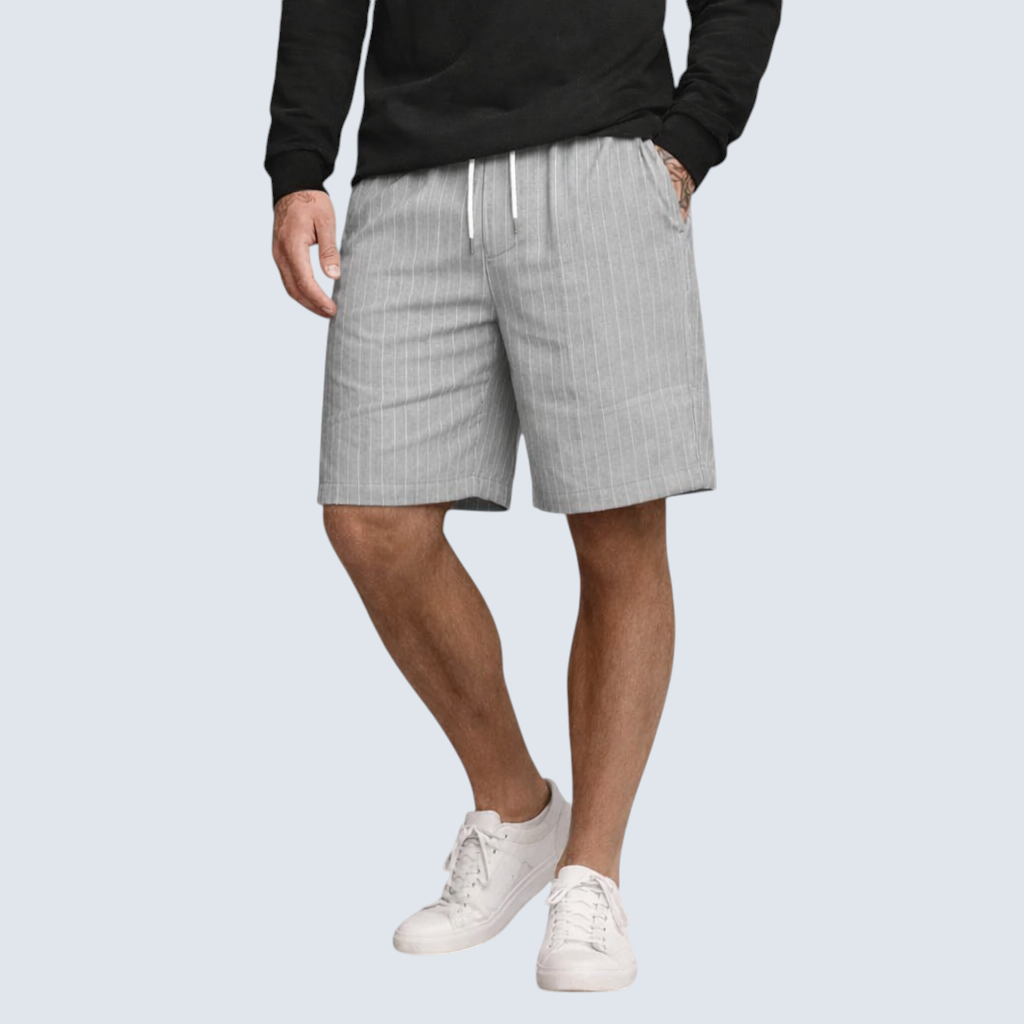 Herren Shorts Leinen Knielang