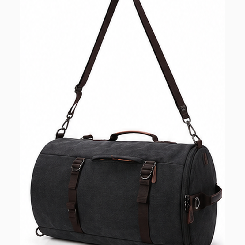 Convertible Canvas-Reisetasche und Rucksack – Schwarz