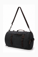 Convertible Canvas-Reisetasche und Rucksack – Schwarz