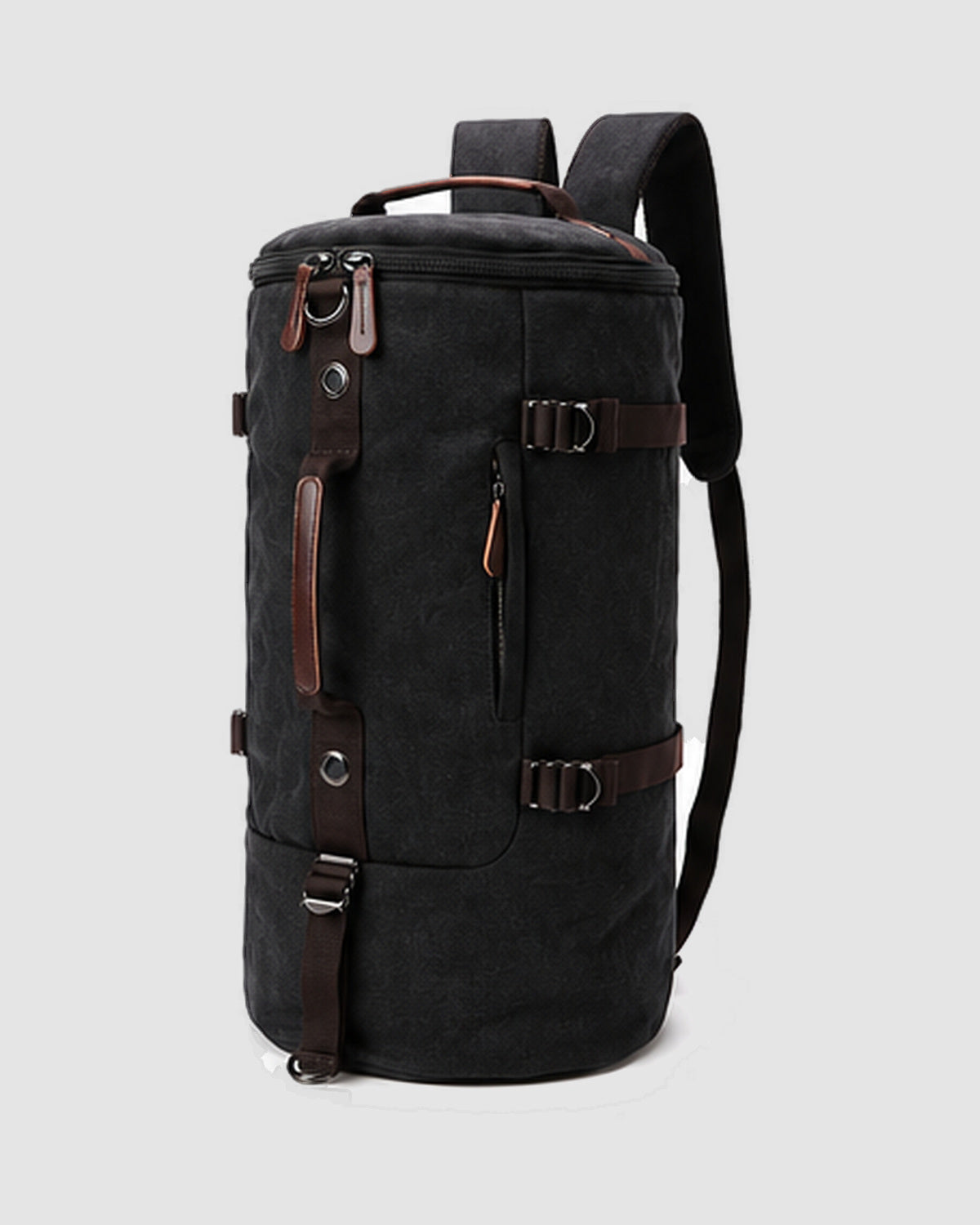 Herren Reisetasche aus Canvas, auch als Rucksack – Schwarz, Bild 3