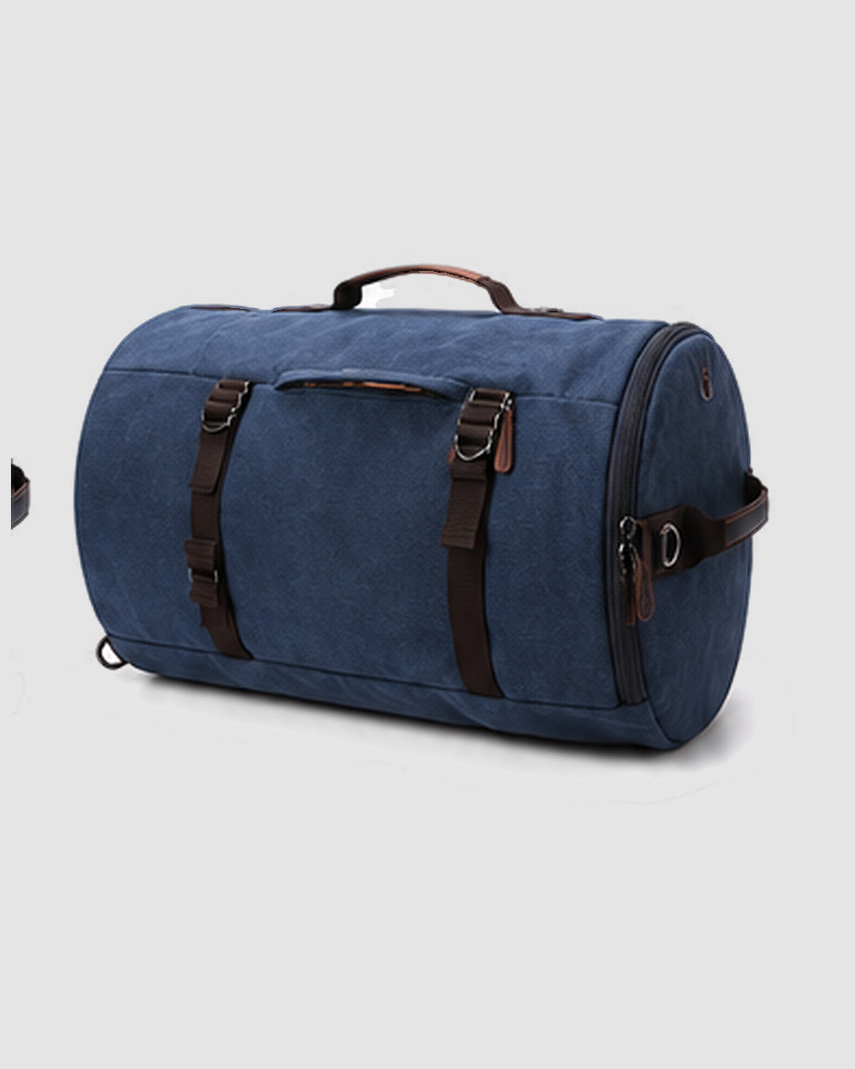 Herren Reisetasche aus Canvas, auch als Rucksack – Blau, Bild 2