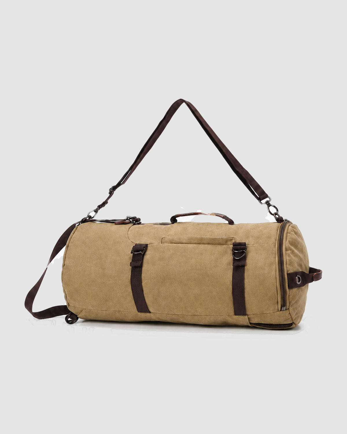 Herren Reisetasche aus Canvas, auch als Rucksack – Khaki