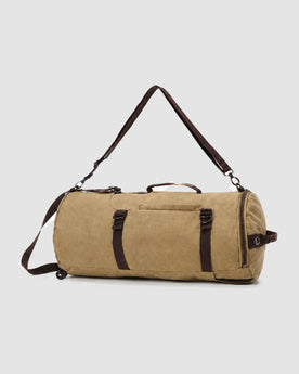 Herren Reisetasche aus Canvas, auch als Rucksack – Khaki