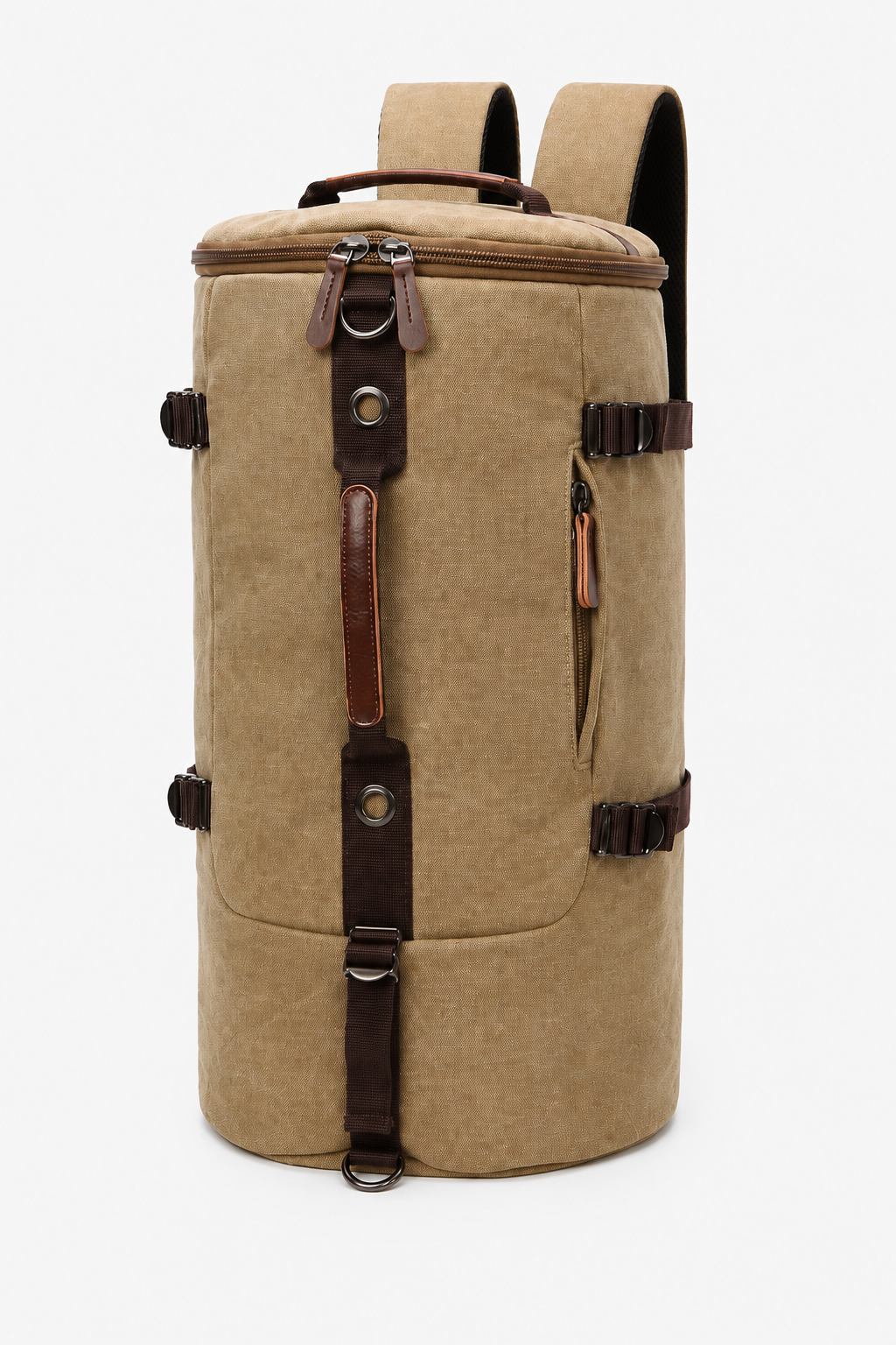 Convertible Canvas-Reisetasche und Rucksack – Khaki
