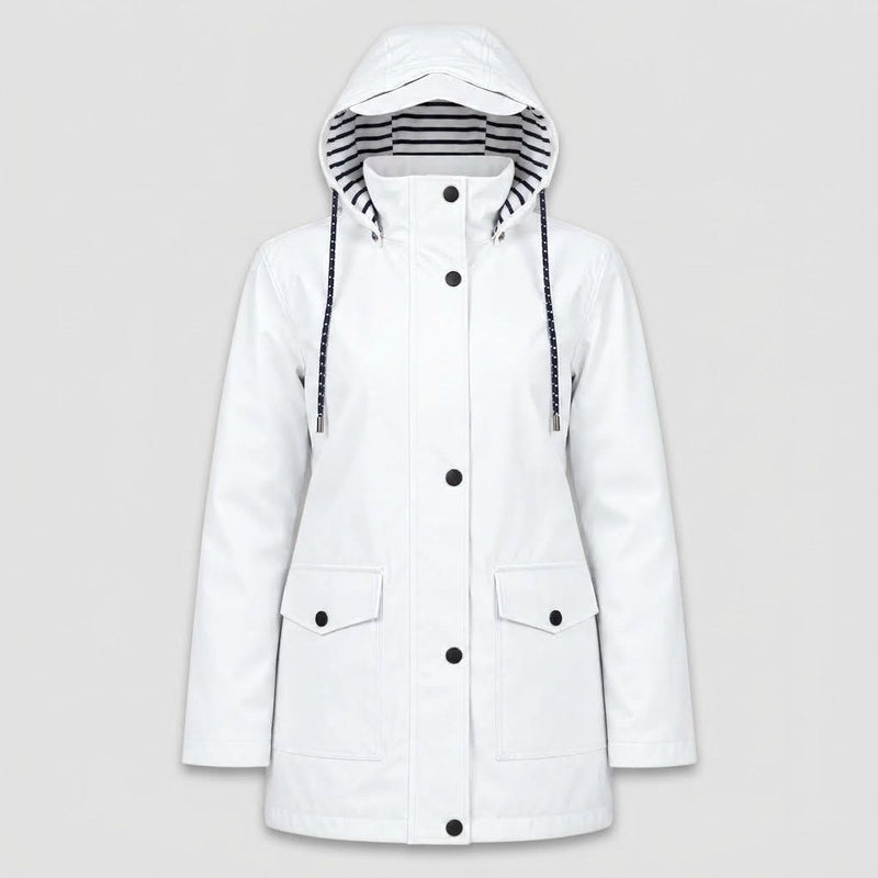 Damen Leichte Kapuzenjacke mit gestreiftem Futter