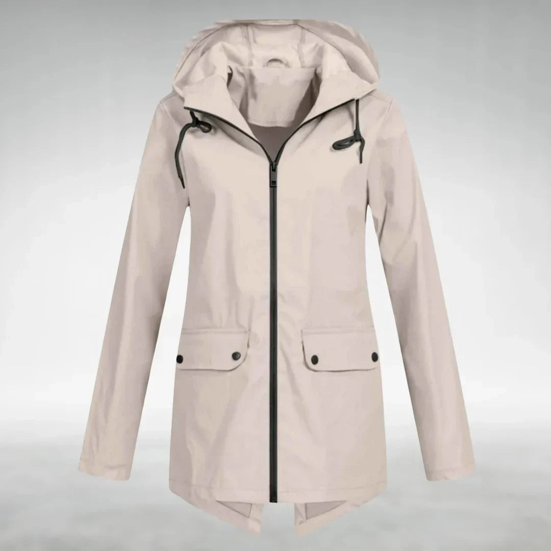 Damen Parka - Kordelzug-Kapuze mit Verlaengertem Ruecken