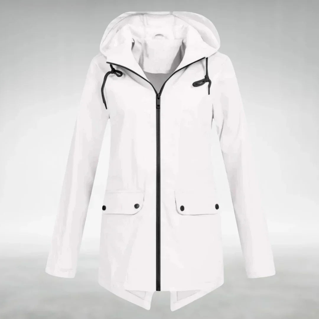 Damen Parka - Kordelzug-Kapuze mit Verlaengertem Ruecken