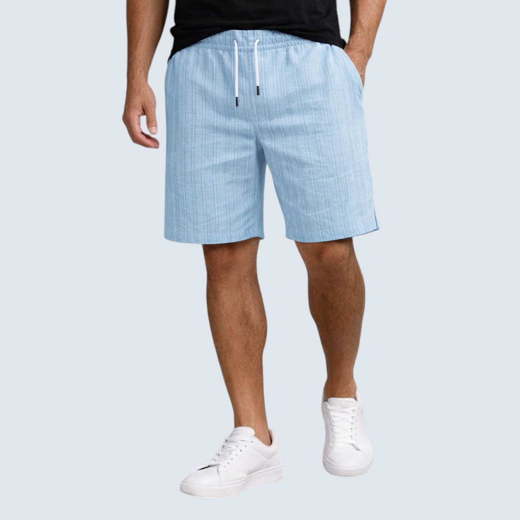 Herren Shorts Leinen Knielang