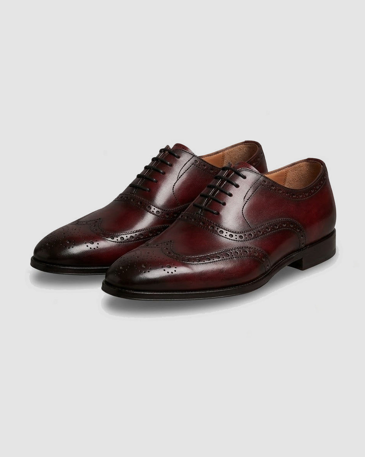 Herren Oxford-Schuhe aus Leder, handgefertigt in Bordeaux