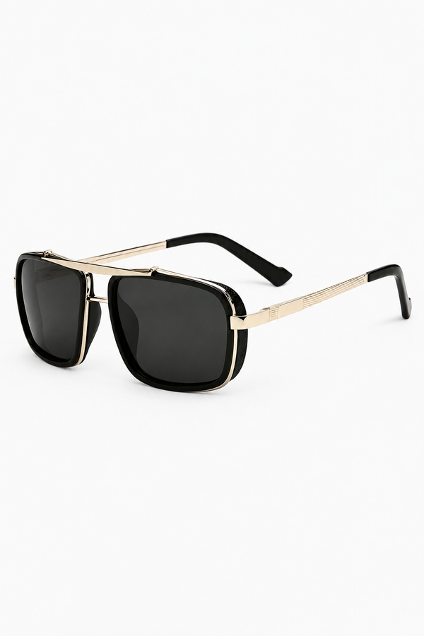 Herren Sonnenbrille im eckigen Aviator-Stil mit UV400-Gläsern – Modern