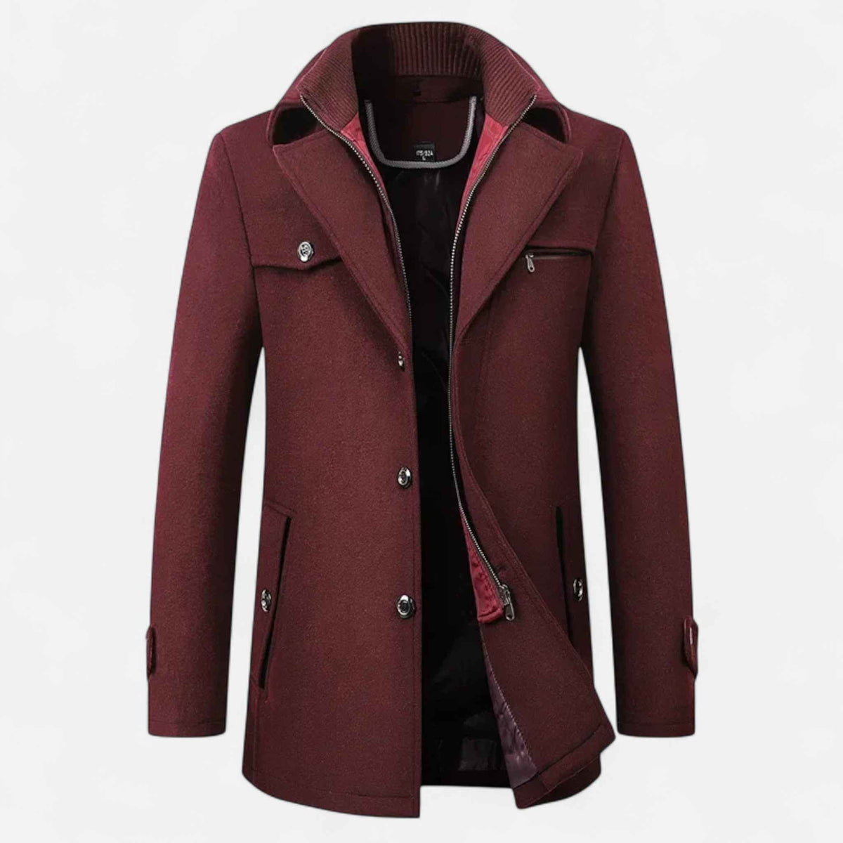 Herren Trenchcoat Wolle mit Doppelkragen