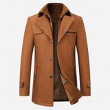 Herren Trenchcoat Wolle mit Doppelkragen