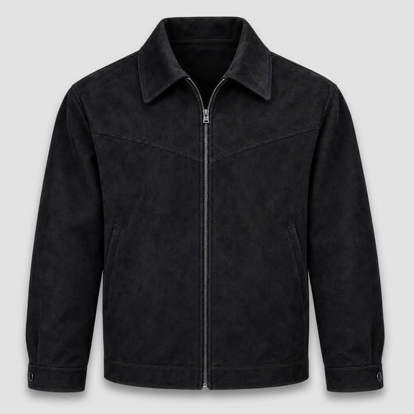 Herren Kurzjacke in Veloursleder-Optik mit Umlegekragen, Bild 1