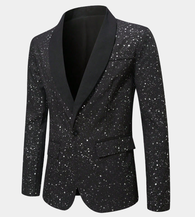 Herren Glitzer-Sakko mit Satin-Schalkragen