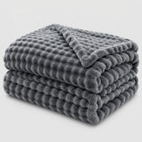 Strukturierte Korallenfleece-Kuscheldecke für Sofa und Bett