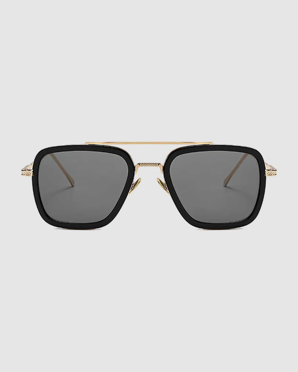Herren Sonnenbrille eckig UV400 – Gold, graue Gläser, Bild 1