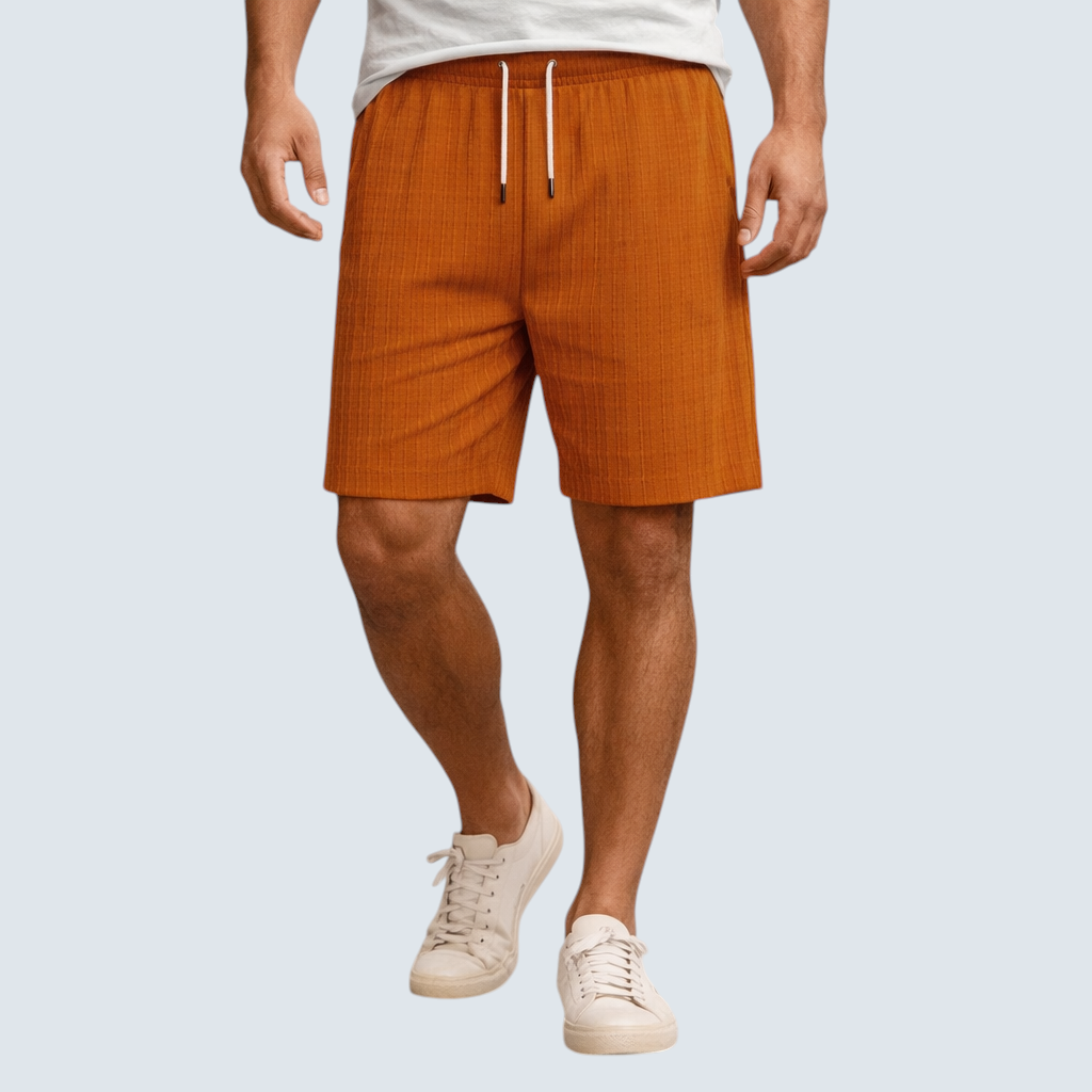 Herren Shorts Leinen Knielang