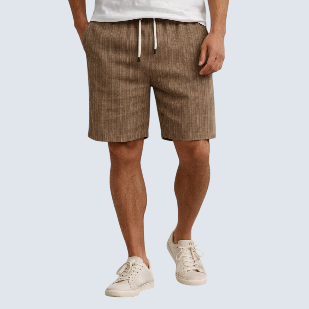 Herren Shorts Leinen Knielang