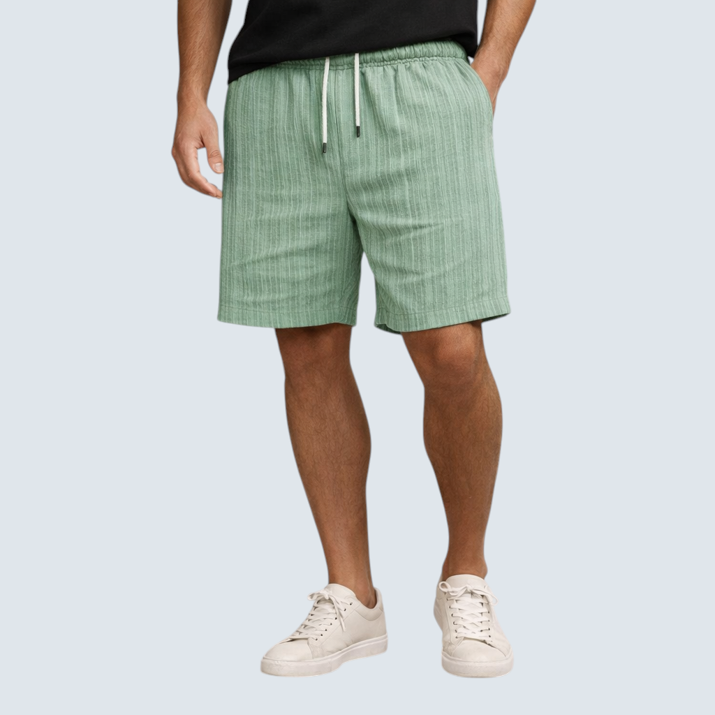 Herren Shorts Leinen Knielang