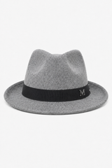 Grauer Fedora-Hut mit Hutband