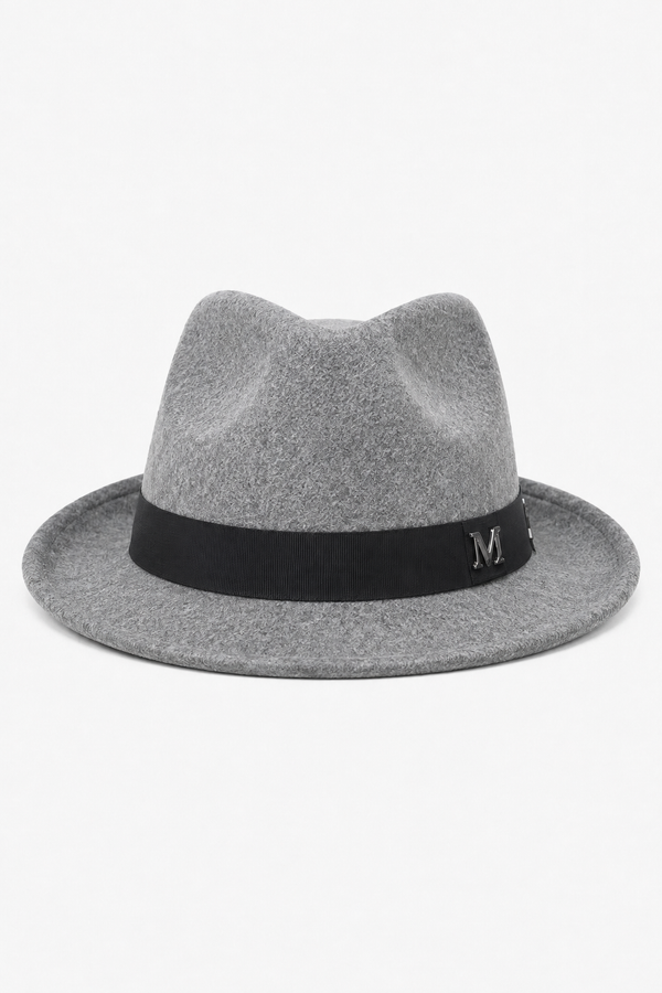 Grauer Fedora-Hut mit Hutband