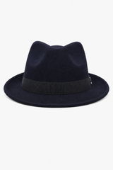 Marineblauer Fedora-Hut mit Hutband