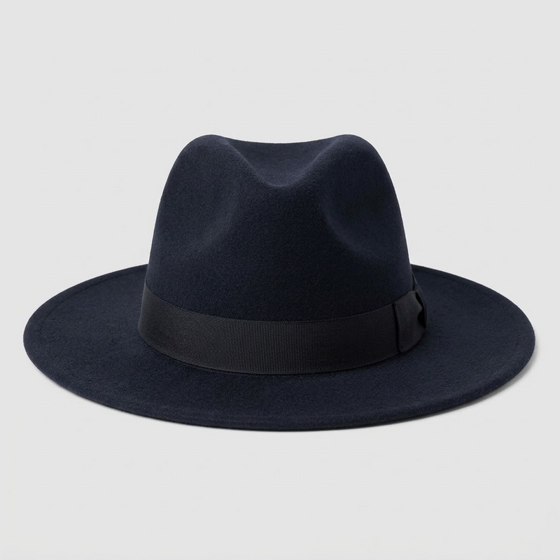 Fedora-hoed voor heren met hoedband – Marineblauw