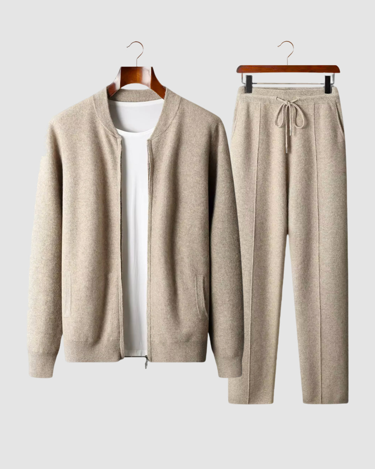 Herren Strick-Set mit Reißverschlussweste und Rundhals, Bild 2