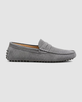 Herren Mokassins aus Veloursleder im Driving-Stil – Grau