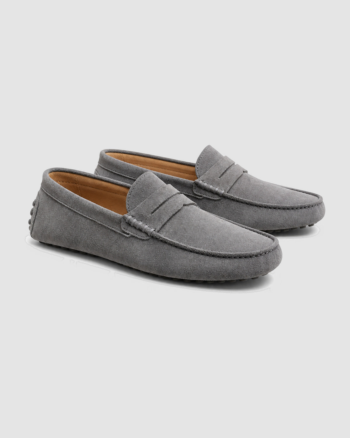 Herren Mokassins aus Veloursleder im Driving-Stil – Grau, Bild 2