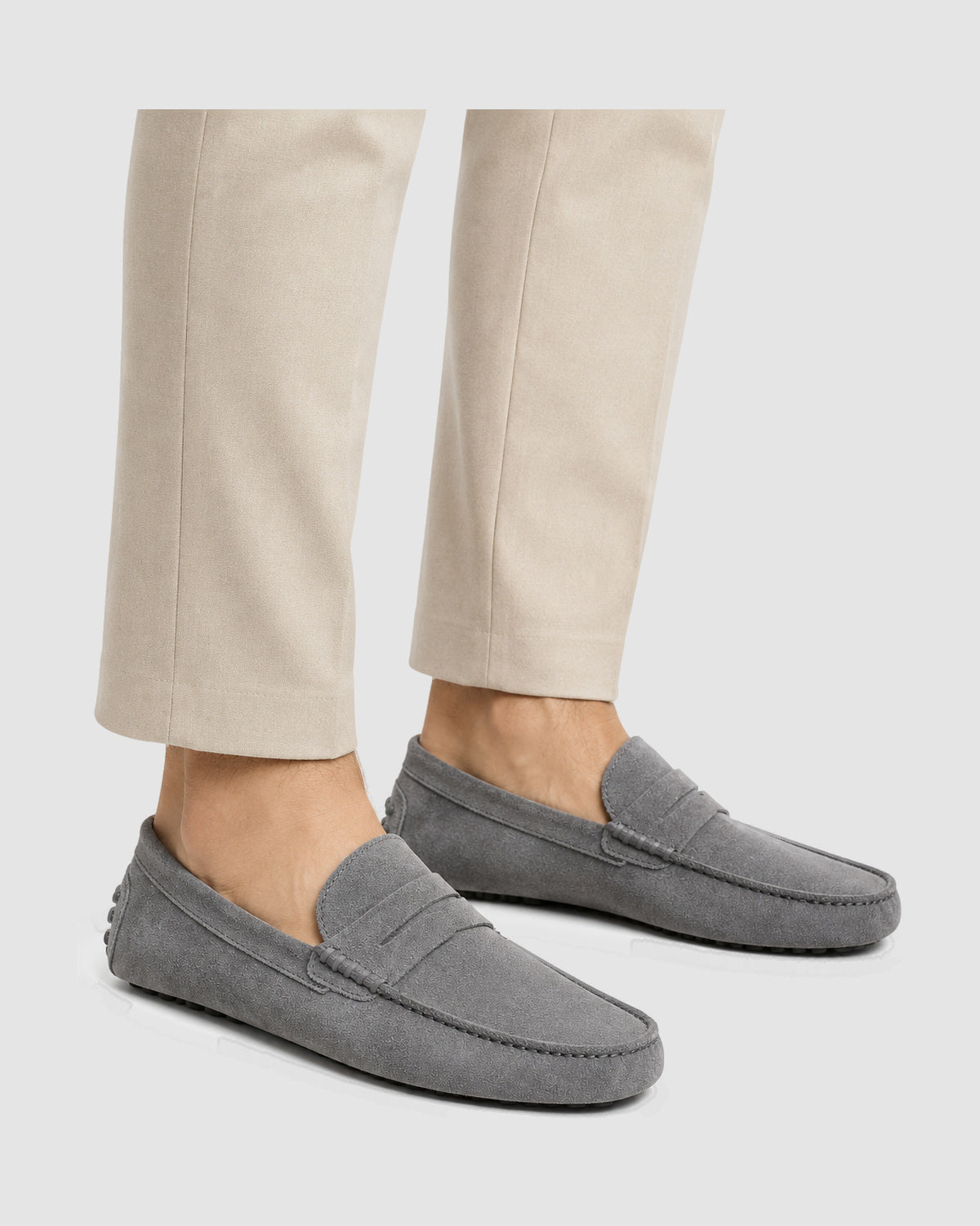 Herren Mokassins aus Veloursleder im Driving-Stil – Grau, Bild 6